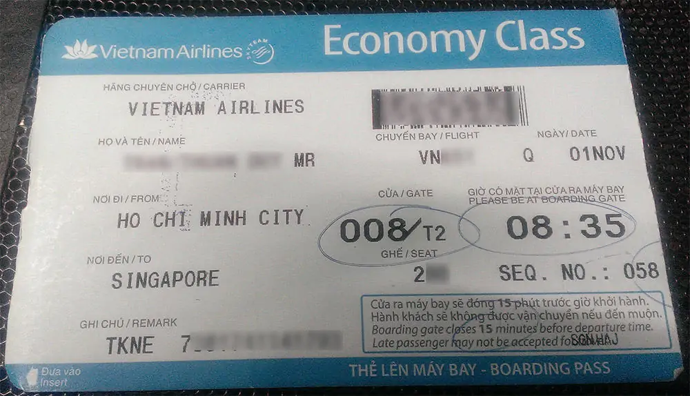Boarding Pass - Thẻ lên máy bay