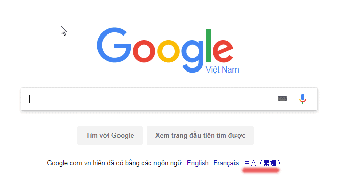 Ngôn ngữ Google Seach